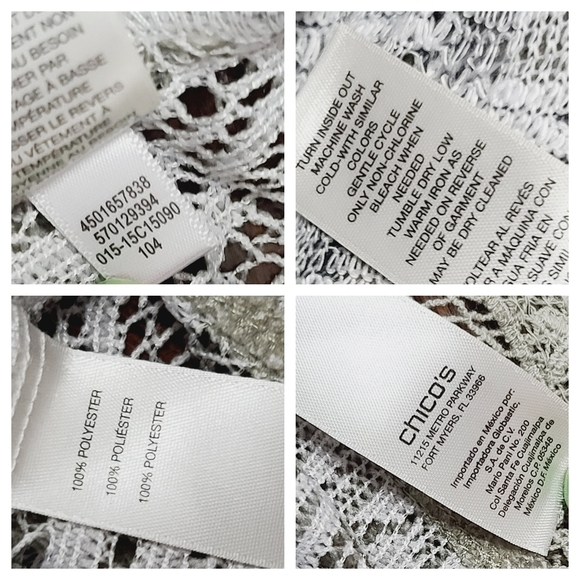 Chico's Felicity Cardigan Floral Lace Open Front Green - Picture 11 of 11